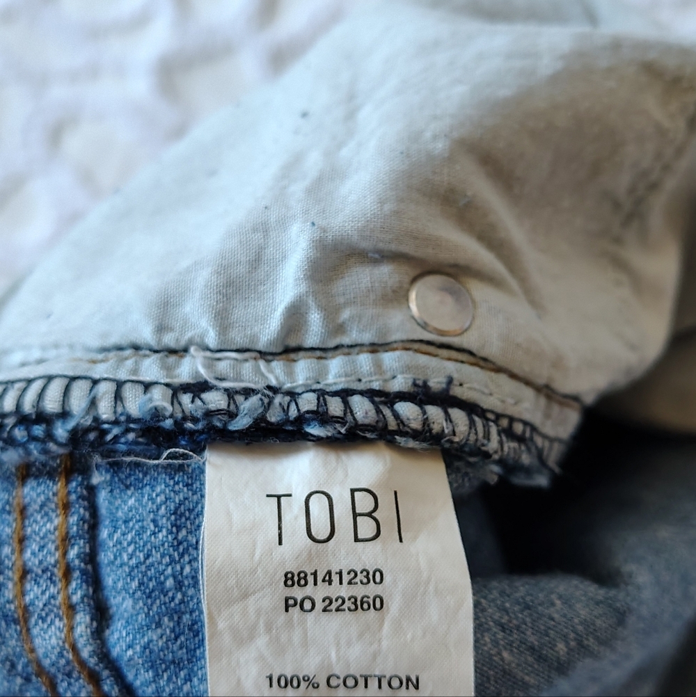 Tobi Mid Rise Ripped Cuffed Denim Shorts 26 - Picture 8 of 13